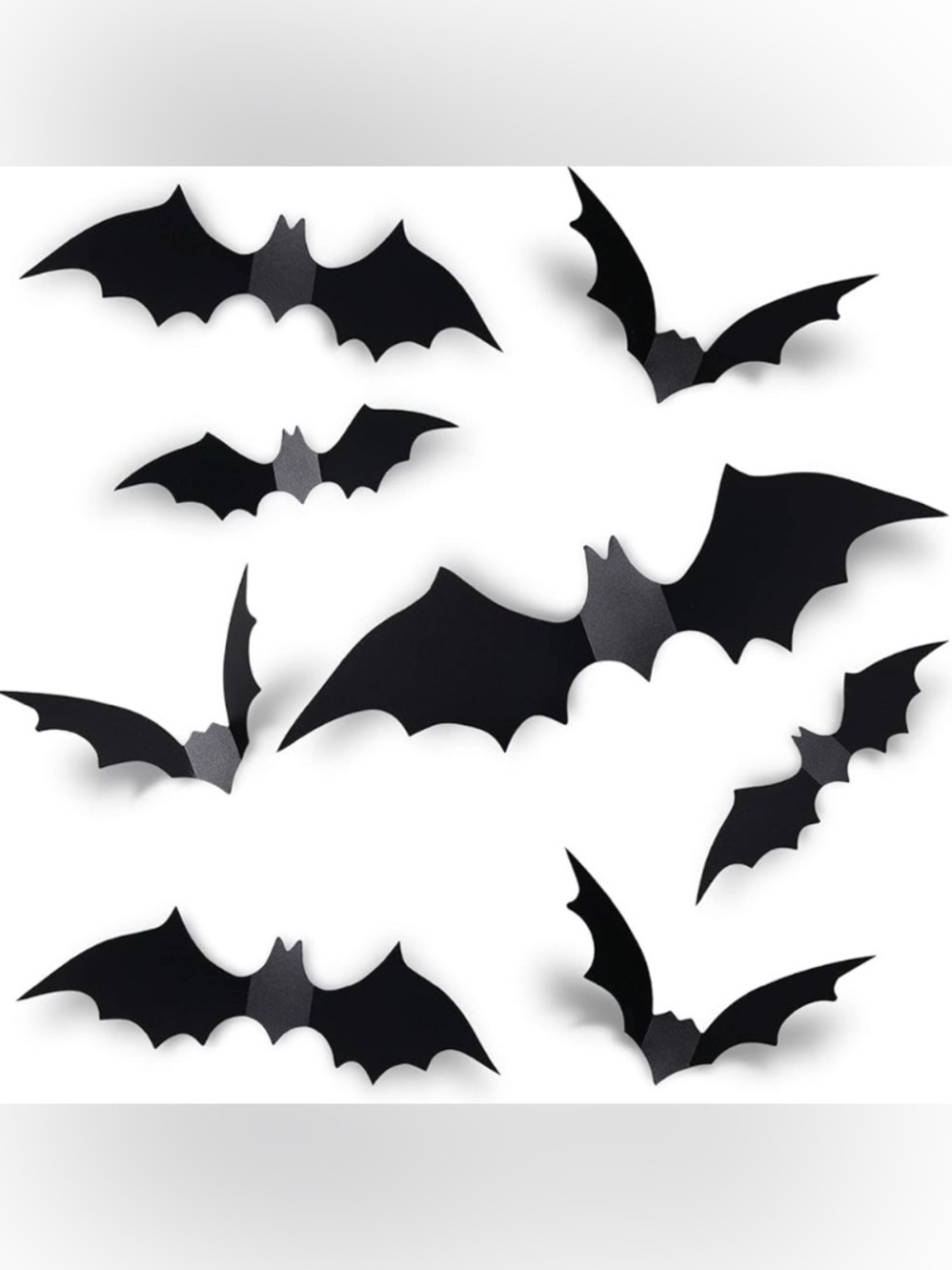 72 pc 3D Halloween Bat Wall Decor